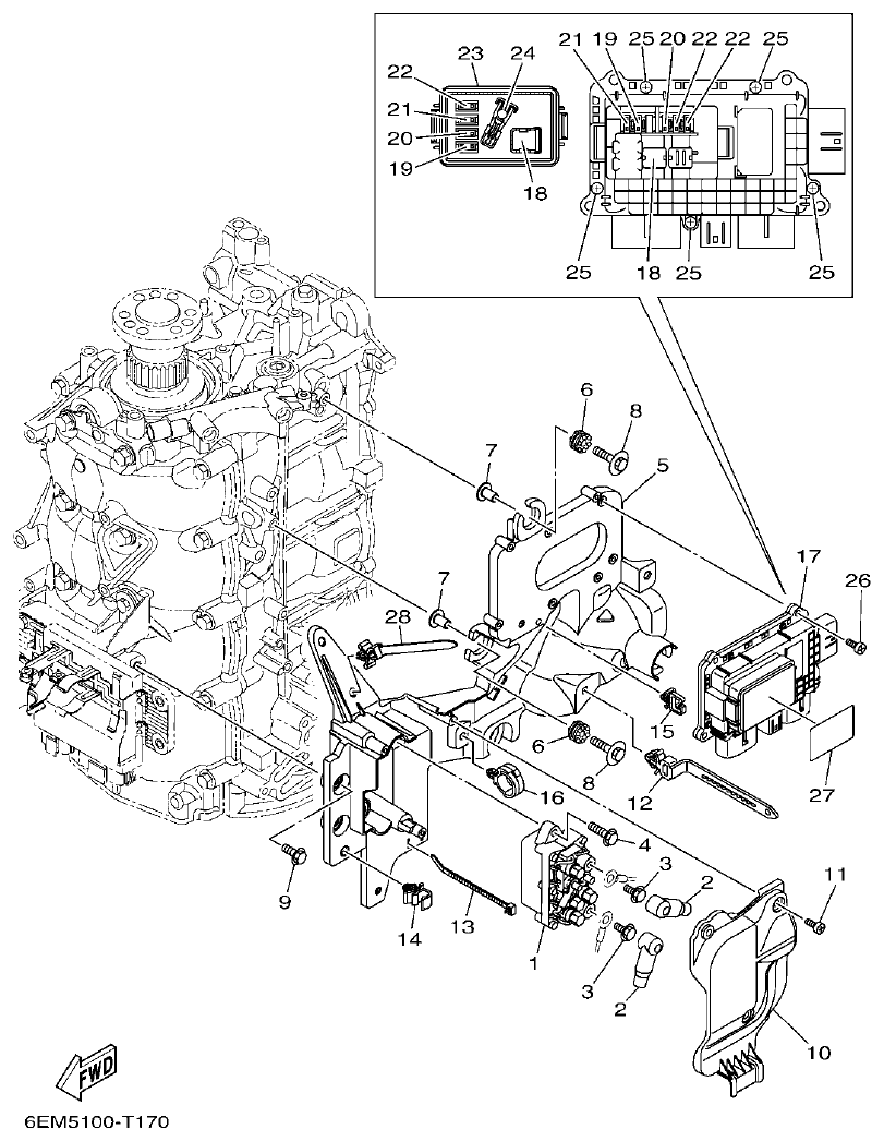 Yamaha F130AET, FL130AET ELECTRICAL 2 parts diagram